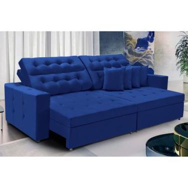Imagem de Sofá Texas 2.30m Retrátil e Reclinável - Sofisticato, azul