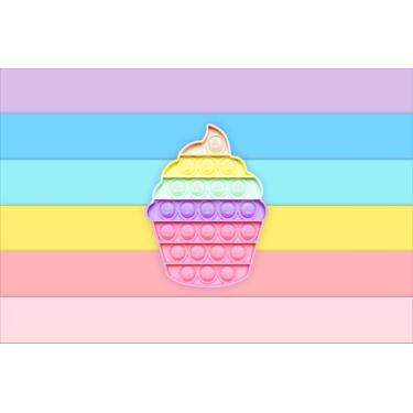 Imagem de Painel de Lona Pop It Fidget Toy Cupcake Arco Íris - Fabrika de Festa,