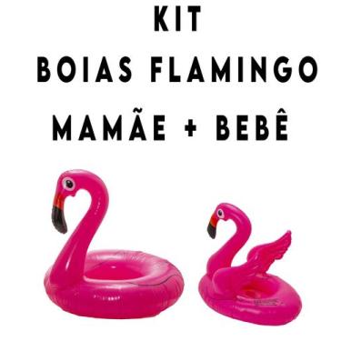 Imagem de Kit Mamãe Bebe Boia Flamingo - ELITE