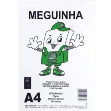 Imagem de Sulfite meguinha a4 100folhas 75g branco - MEGA