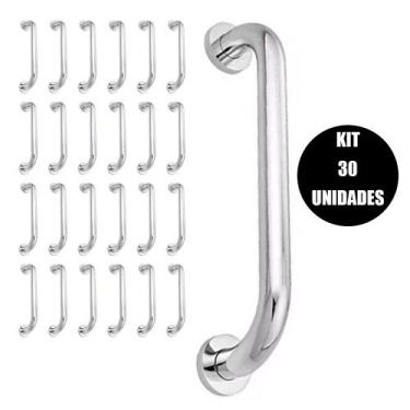 Imagem de Alça de Apoio 30 cm Kit 30 unidades Barra Inox Cadeirante Deficiente I