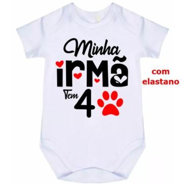 Imagem de body bebê minha irmã tem 4 patas cód 1729 - nick aloha, Branco, G