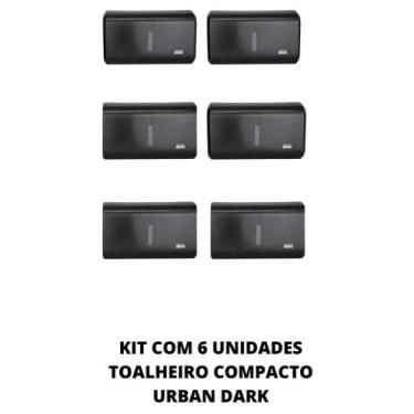 Imagem de Kit com 6 Uni Dispenser Papel Toalha Urban Compact Premisse - Preto