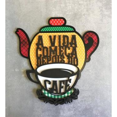 Imagem de Placa A Vida Começa Depois do Café - Soletrando Oficial 