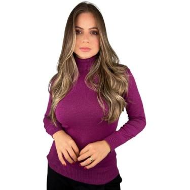 Imagem de Blusa De Frio Cacharrel Feminina Gola Alta Trico Manga Longa - Calu Tr