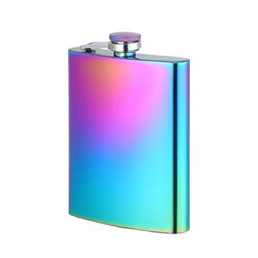 Imagem de AUGEN Garrafa Hip Flask de aço inoxidável à prova de vazamento multi 230 ml (230 ml) Frascos de bolso para bebidas alcoólicas ou suporte para bebidas alcoólicas