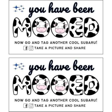 Imagem de LEES A.M. Moo Moo Subaroo Card You Have Been Mooed | 50 Pack | Moo Moo Card Tags Attach to Cow Moomoo Rubber Cow Ducks Subaroo SUV Car Game
