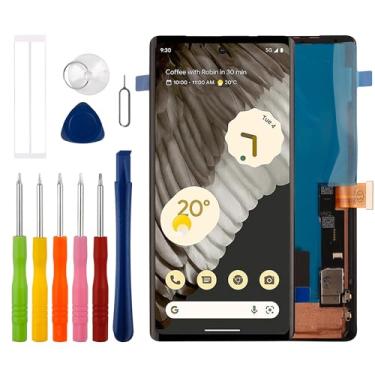 Imagem de [Suporta impressões digitais] [Novo] Duotipa OLED Display Touch Screen Digitalizador Substituição para Google Pixel 7 Pro 5G GP4BC, GE2AE com kit de ferramentas de reparo técnico - preto (não serve