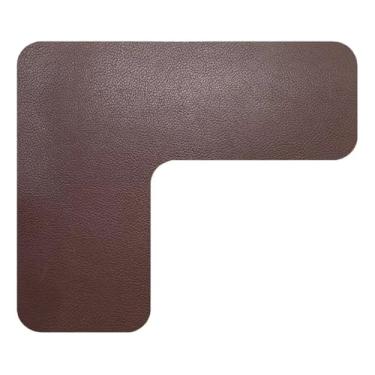 Imagem de Mouse Desk Pad Em L Canto 95x95 Couro Ecológico Sob Medida (Café, 95x95)