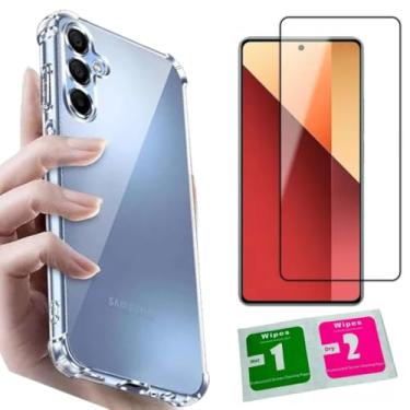 Imagem de [GL CASES] KIT Capa Capinha Case Samsung Galaxy A35 Slim Clear Anti Impacto Reforçada Silicone Transparente Flexível Anti Choque + Pelicula Samsung A35 De Vidro 3D Cobertura Total