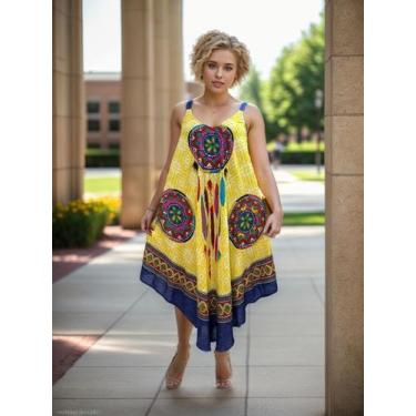 Imagem de Vestido longo camadas perfeito plus size l53 - Deeyaa Indiana, M, Amar