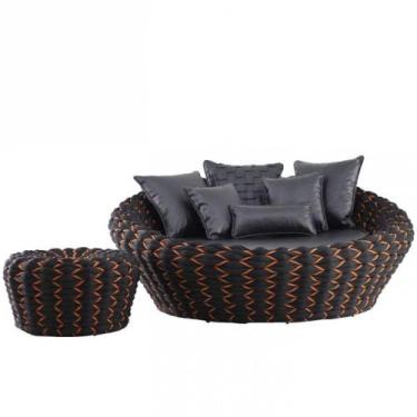 Imagem de Chaise e Puff Monique em Trico Náutico Alumínio para Edícula, Piscina 