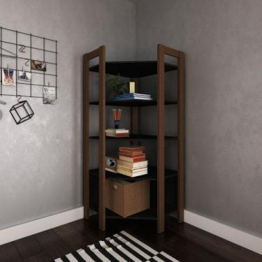 Imagem de Estante de Canto com 5 Prateleiras 70x165cm Preto Tecno Mobili, Preto 