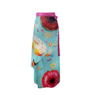 Imagem de Saida de praia saia canga longa piscina verão turquesa - Stelatto