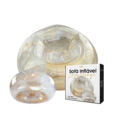 Imagem de Poltrona Inflável Lazy Lounge Glitter com Puff Vg Plus