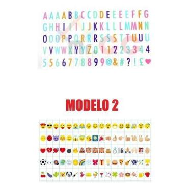 Imagem de Cartela De Letra Letras Numeros E Emoji P/light Box A4 Ou A5 - mmmagaz