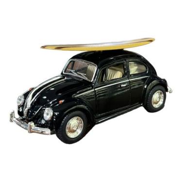Imagem de Miniatura Volkswagen Fusca Surf Preto Metal Kinsmart 1:32