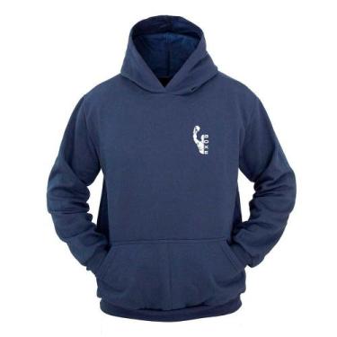 Imagem de Moletom Masculino Canguru Ragor Estampa Boxe Capuz, GG, Azul