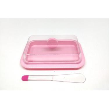 Imagem de Manteigueira Com Tampa Acrílica + Espátula de Acrilico - Deluma, Rosa