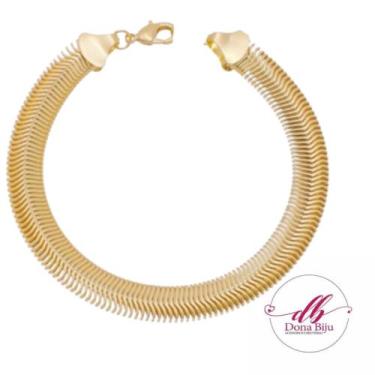 Imagem de Pulseira malha 10 mm semi jóia - Dona Biju ofícial