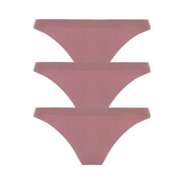 Imagem de Kit 3 Calcinhas Feminina Sem Costura Tanga Lisa Nude Lupo Loba, GG