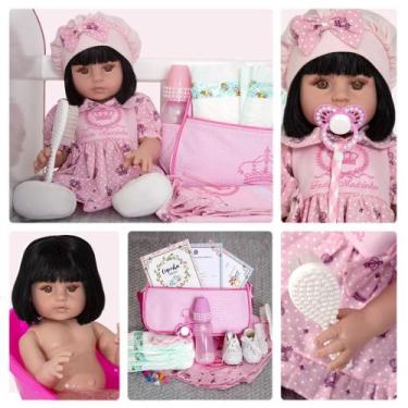 Imagem de Bebê Reborn Infantil Morena Grande Magazine Luiza Barato - Cegonha Reb