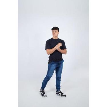 Imagem de Calça Jogger Masculina Sarja Com Punho Ajustável Estilo Streetwear - P