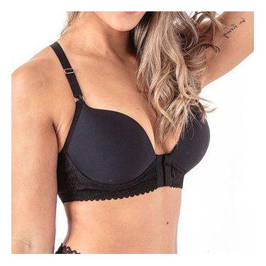 Imagem de Sutiã Nadador Bojo Aro Rendado Reforçado Abertura Frontal - Renata Sal