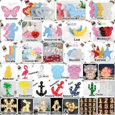 Imagem de 4 Luminária Led Abajur Mesa Parede Decoração Festa Infantil - oem