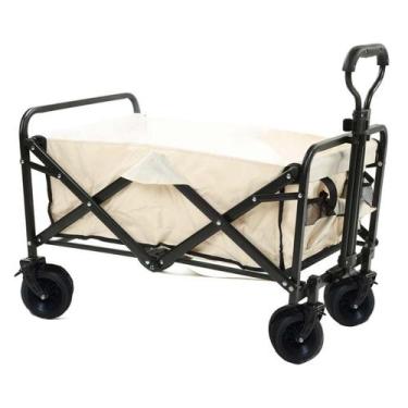 Imagem de Carrinho Vagao Utilitario Roda Grande Carga Dobravel Resistente Caçamb