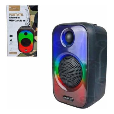 Imagem de Caixinha De Som Bluetooth Led Rgb Musica Radio - caerus, Preto, Bivolt