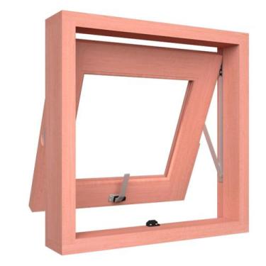 Imagem de Janela Vitrô Maxim Ar Basculante 80 x 80 Cm Madeira Maciça de Eucalipt