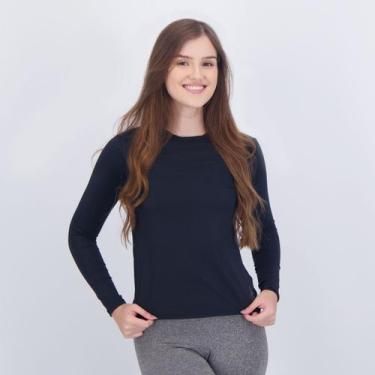 Imagem de Camiseta Selene Manga Longa Proteção UV50+ Feminina Preta, M