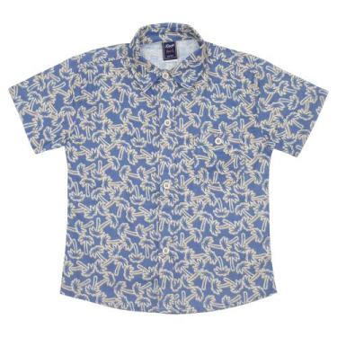 Imagem de Camisa Infantil Look Jeans Estampada Azul, 03