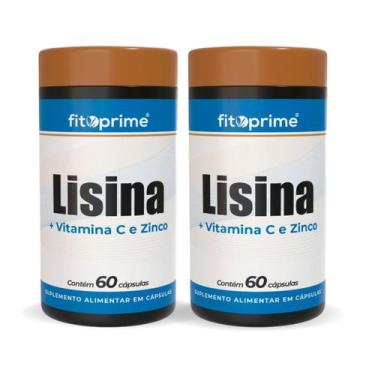 Imagem de Kit 2 Lisina com Vitamina C e Zinco 60 Cápsulas de 500mg Fitoprime
