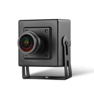 Imagem de REVOTECH Mini câmera IP olho de peixe POE, câmera de segurança interna HD 3MP CCTV 1,7 mm lente grande angular de 170 graus P2P H.265 (I706-3-P preta)