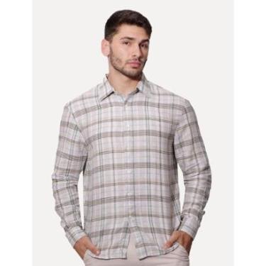 Imagem de Camisa Ellus Masculina Garden Plaid Classic Anatômica Xadrez Off-White-Masculino
