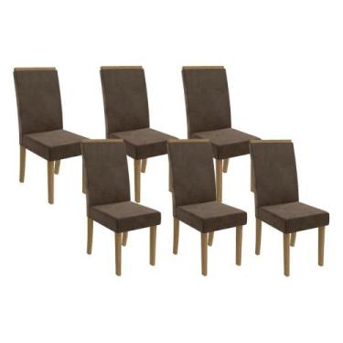 Imagem de Cadeira de Cozinha 2CAD142FR Kit 6 Un Marrom - Kappesberg