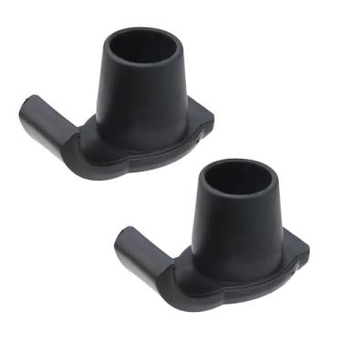 Imagem de Risbay 1 par de deslizadores de esqui de ajuste universal de PVC preto para idosos, bonés de substituição de pés de andador com ajuste universal, ferramenta de tampas deslizantes