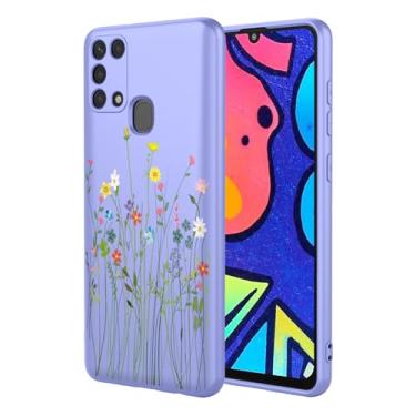 Imagem de HTXWXJC Capa de celular para Galaxy M31, capa para Samsung Galaxy M21S, à prova de choque, flexível, amortecedor, capa macia de TPU com estampa de flor, capa para celular para Samsung Galaxy M31 flor