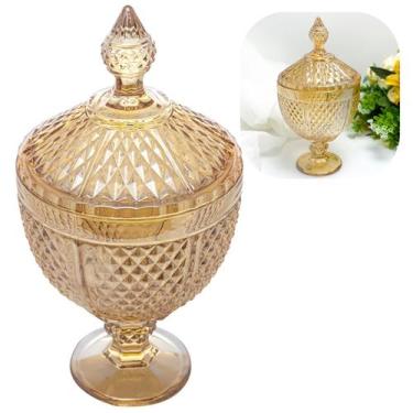 Imagem de Bomboniere Potiche Decorativo de Cristal Bico de Jaca Com Pé LYOR