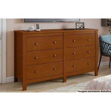 Imagem de Cômoda Solteiro Horizontal Maggiore c/ 6 Gavetas Frassino - Lopas