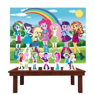 Imagem de Kit Decoração Festa de Aniversário Infantil Painel + Displays Equestria Girls MYLP