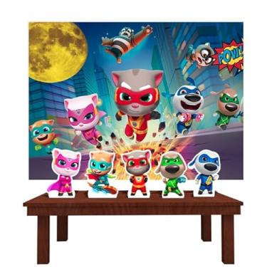 Imagem de Kit Decoração Festa de Aniversário Infantil Painel + Displays Tom Cat Super Hero