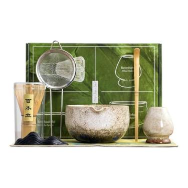Imagem de Ioensy Matcha Set Matcha Bowl para os amantes do chá Presente resistente, Matcha Whisk, Cerimônia de chá do portador do suportamento Conjunto de chá japonês