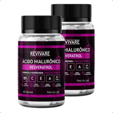 Imagem de Kit 2x Resveratrol Acido Hialurônico 60Caps-Unissex