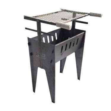 Imagem de Churrasqueira Prática Desmontável Aço Carbono Grande 76cm - LAURINDOS 