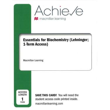 Imagem de Achieve Essentials for Biochemistry (Lehninger; 1-Term Access)