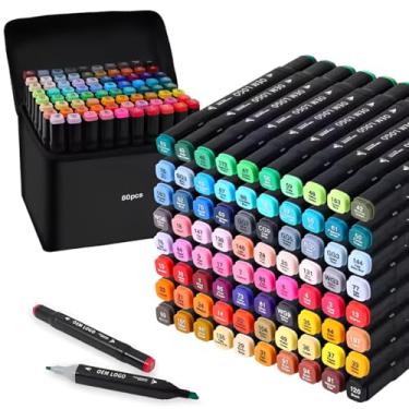 Imagem de Maleta com Canetas Touch 80 Cores – Marcador Profissional e Escolar com Duas Pontas para Criatividade Sem Limites