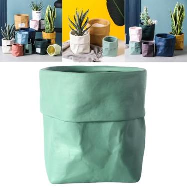 Imagem de Boxonly Vaso de plantas de interior, vaso de cerâmica de 16,7 cm (grande) com orifício de drenagem e almofada de malha – Vaso de flores decorativo moderno com pires anexados, perfeito para casa e